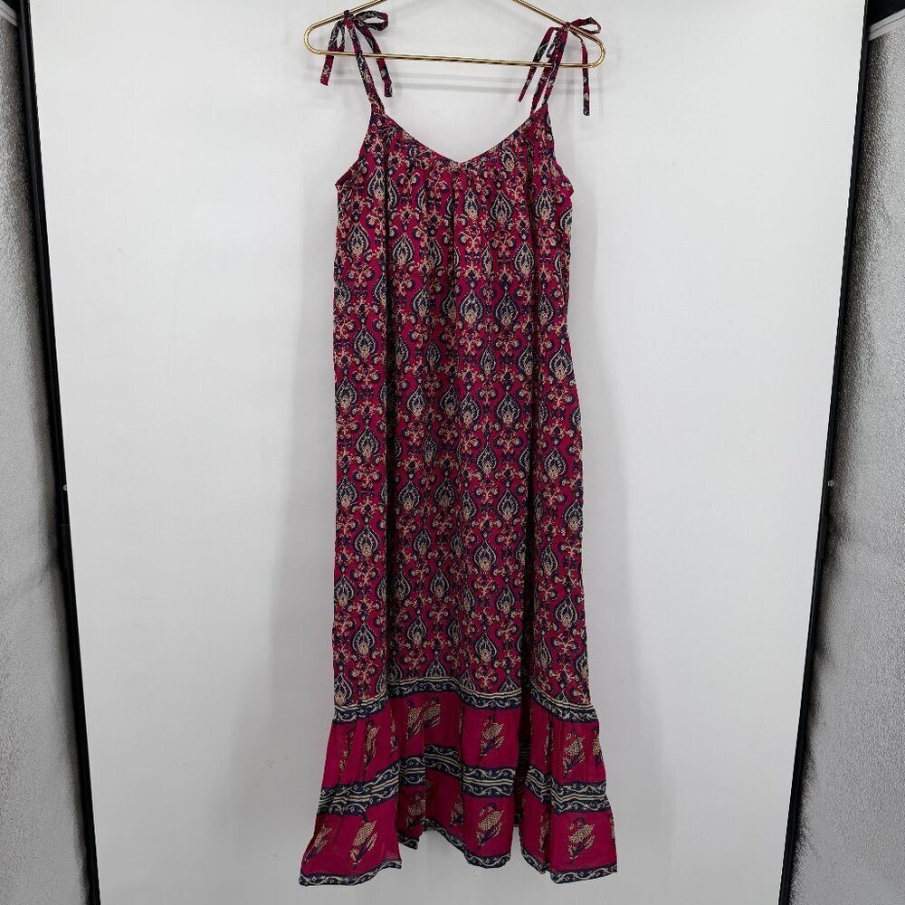 Emerson Fry India Collection Hand Block Print Maxi Dress XS/S Organic Cotton